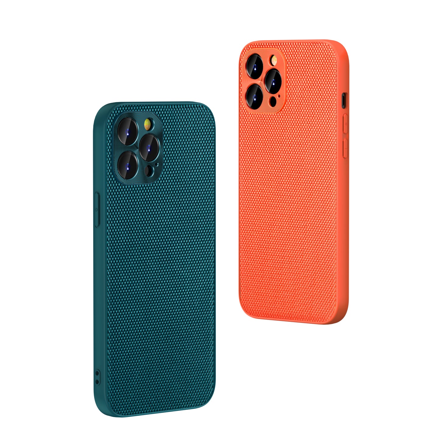 Scratch-proof Protective 3D Nylon+PC+TPU Hybrid Phone Cover Case for iPhone 13 Pro 6.1 inch