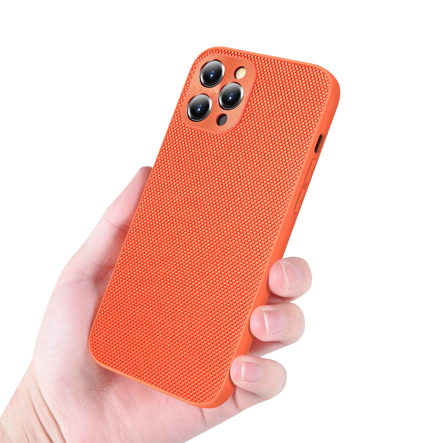 Scratch-proof Protective 3D Nylon+PC+TPU Hybrid Phone Cover Case for iPhone 13 Pro 6.1 inch