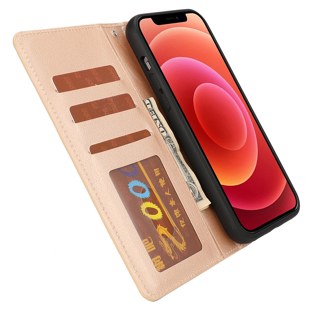 Leather Wallet Phone Cover Case with Detachable Inner for iPhone 13 Pro 6.1 inch