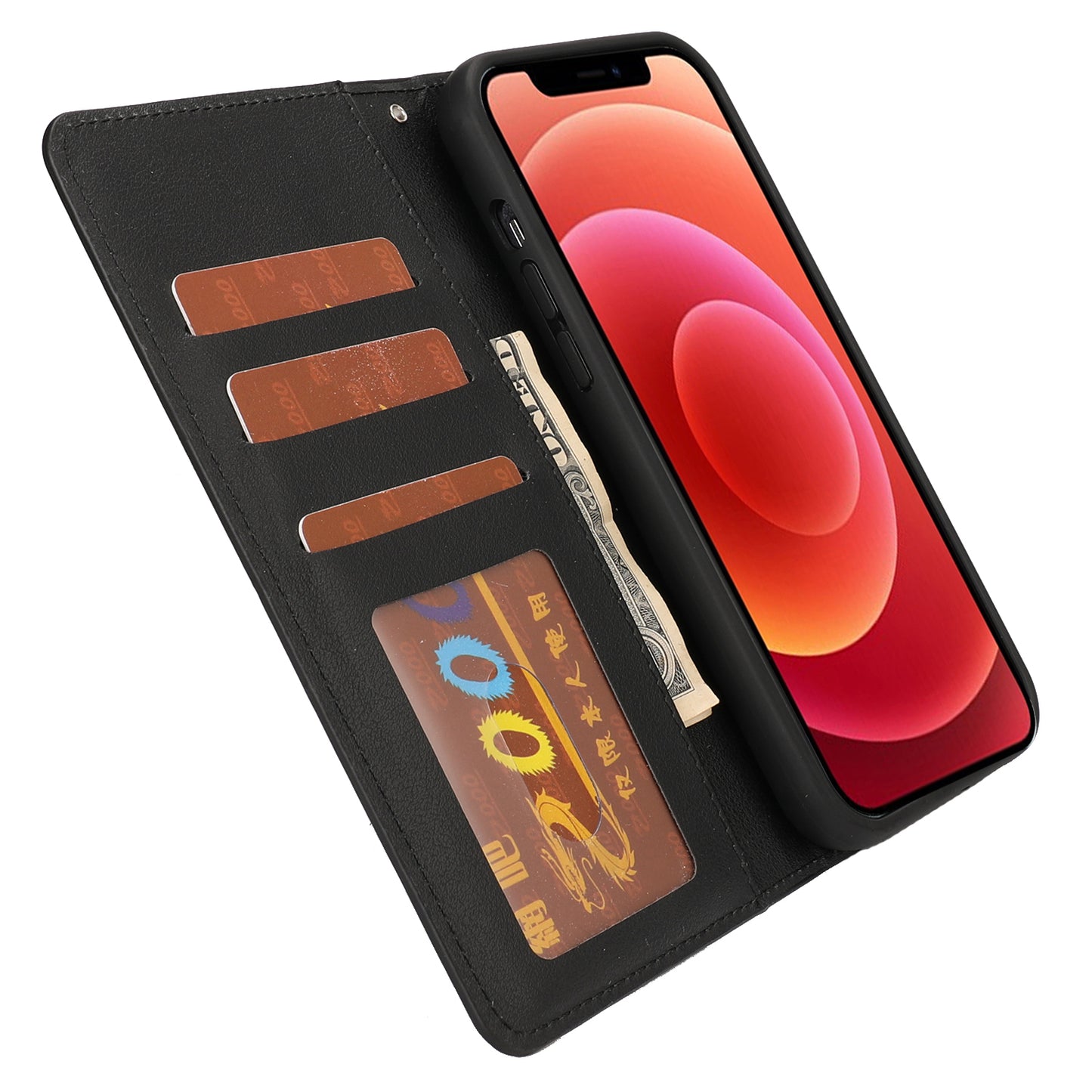 Ultra-thin Shockproof Full Protection Leather Wallet Phone Case with Detachable Inner for iPhone 13 Pro Max 6.7 inch