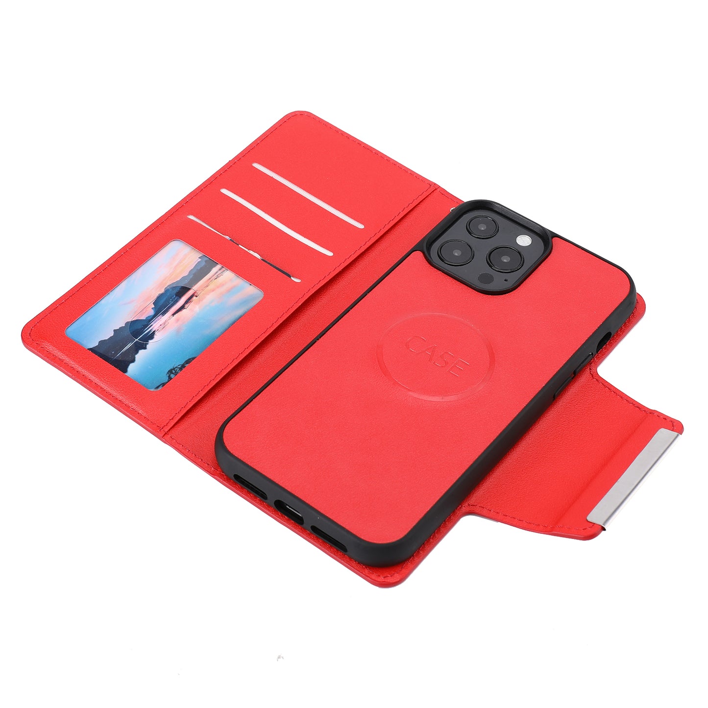 Ultra-thin Shockproof Full Protection Leather Wallet Phone Case with Detachable Inner for iPhone 13 Pro Max 6.7 inch