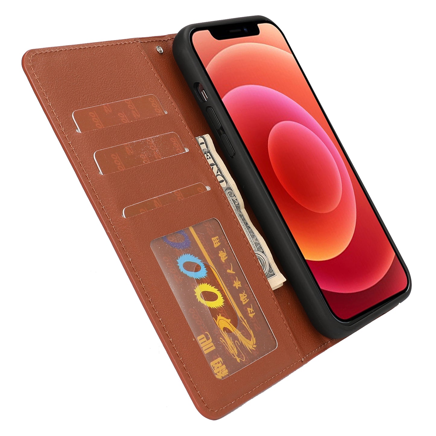Ultra-thin Shockproof Full Protection Leather Wallet Phone Case with Detachable Inner for iPhone 13 Pro Max 6.7 inch