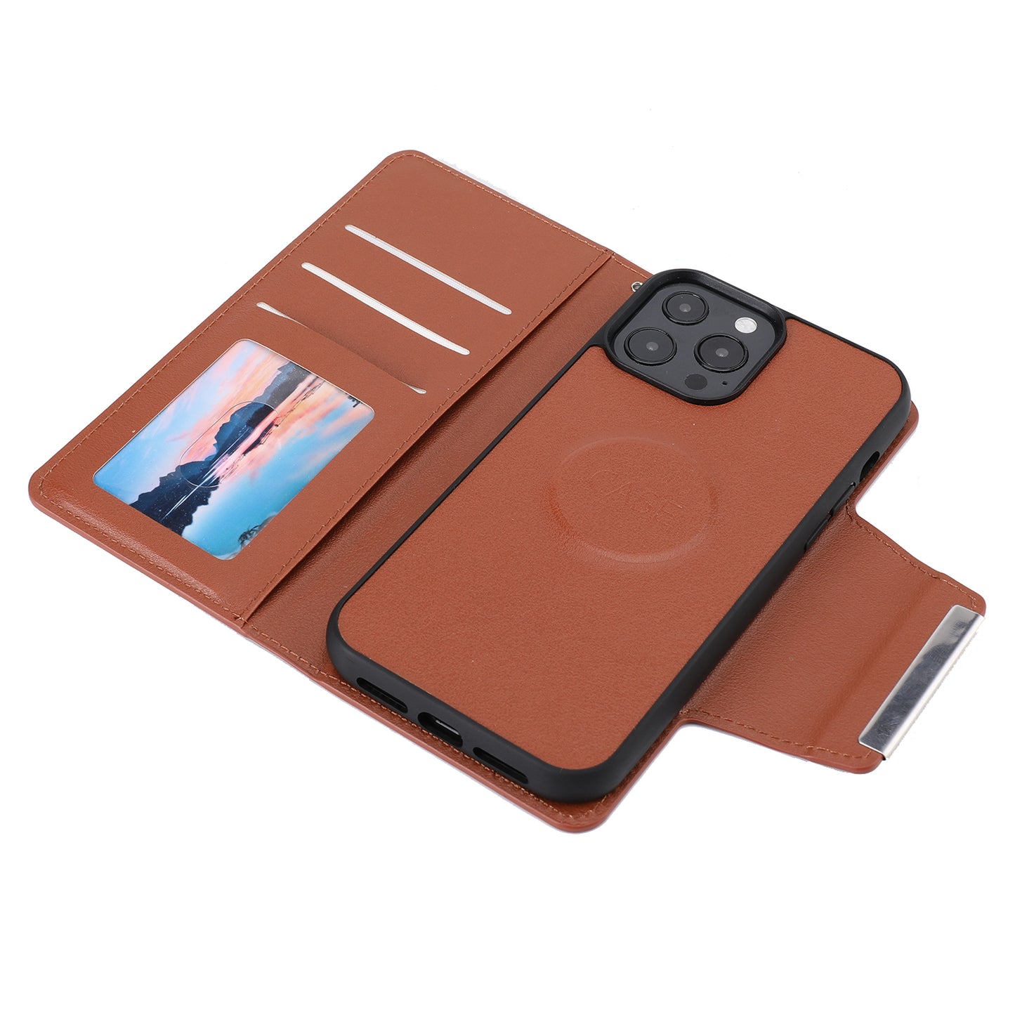 Ultra-thin Shockproof Full Protection Leather Wallet Phone Case with Detachable Inner for iPhone 13 Pro Max 6.7 inch