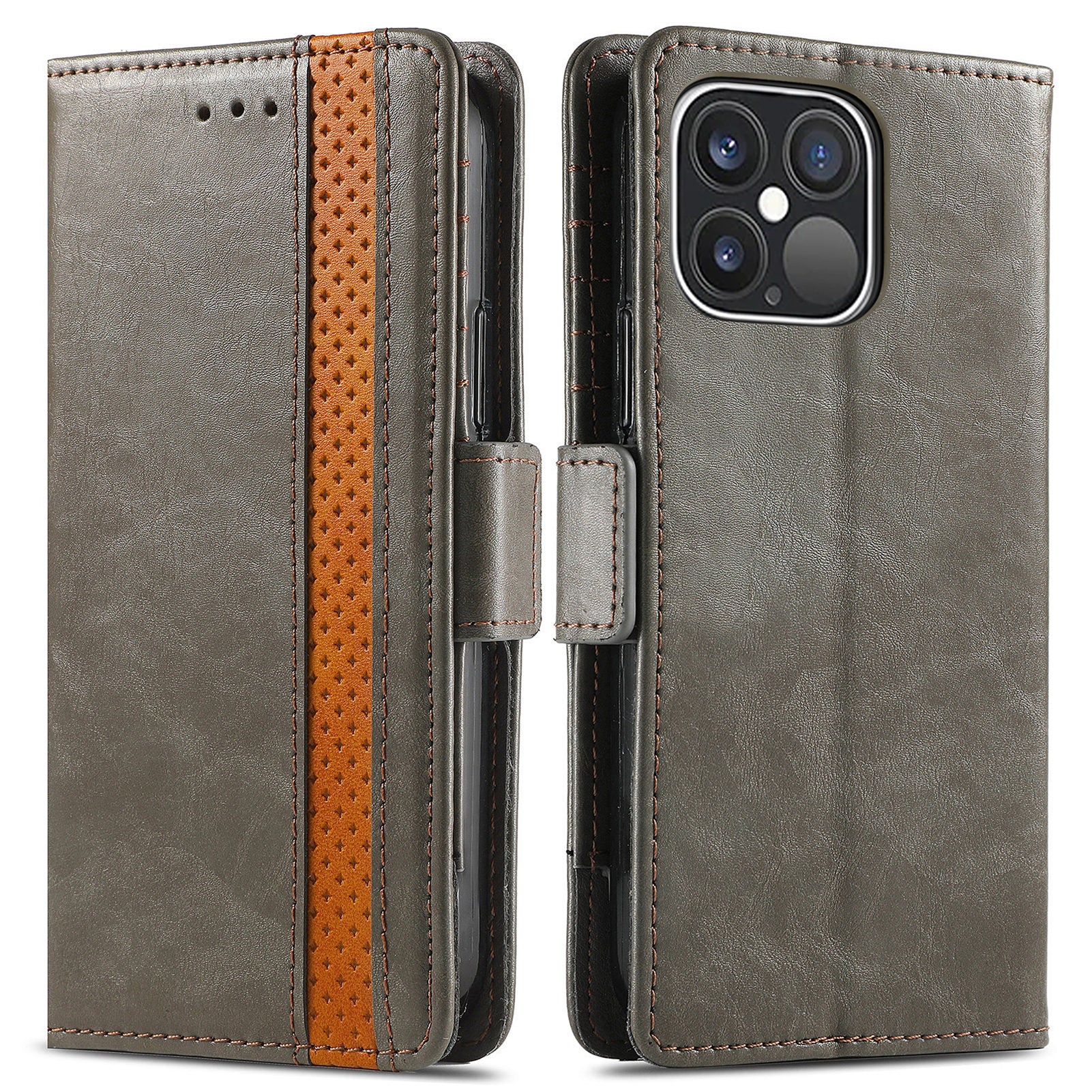 CASENEO 002 Series Business Style Splicing Leather Phone Case for iPhone 13 Pro Max 6.7 inch