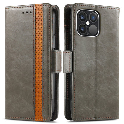 CASENEO 002 Series Business Style Splicing Leather Phone Case for iPhone 13 Pro Max 6.7 inch