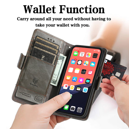 CASENEO 002 Series Business Style Splicing Leather Phone Case for iPhone 13 Pro Max 6.7 inch