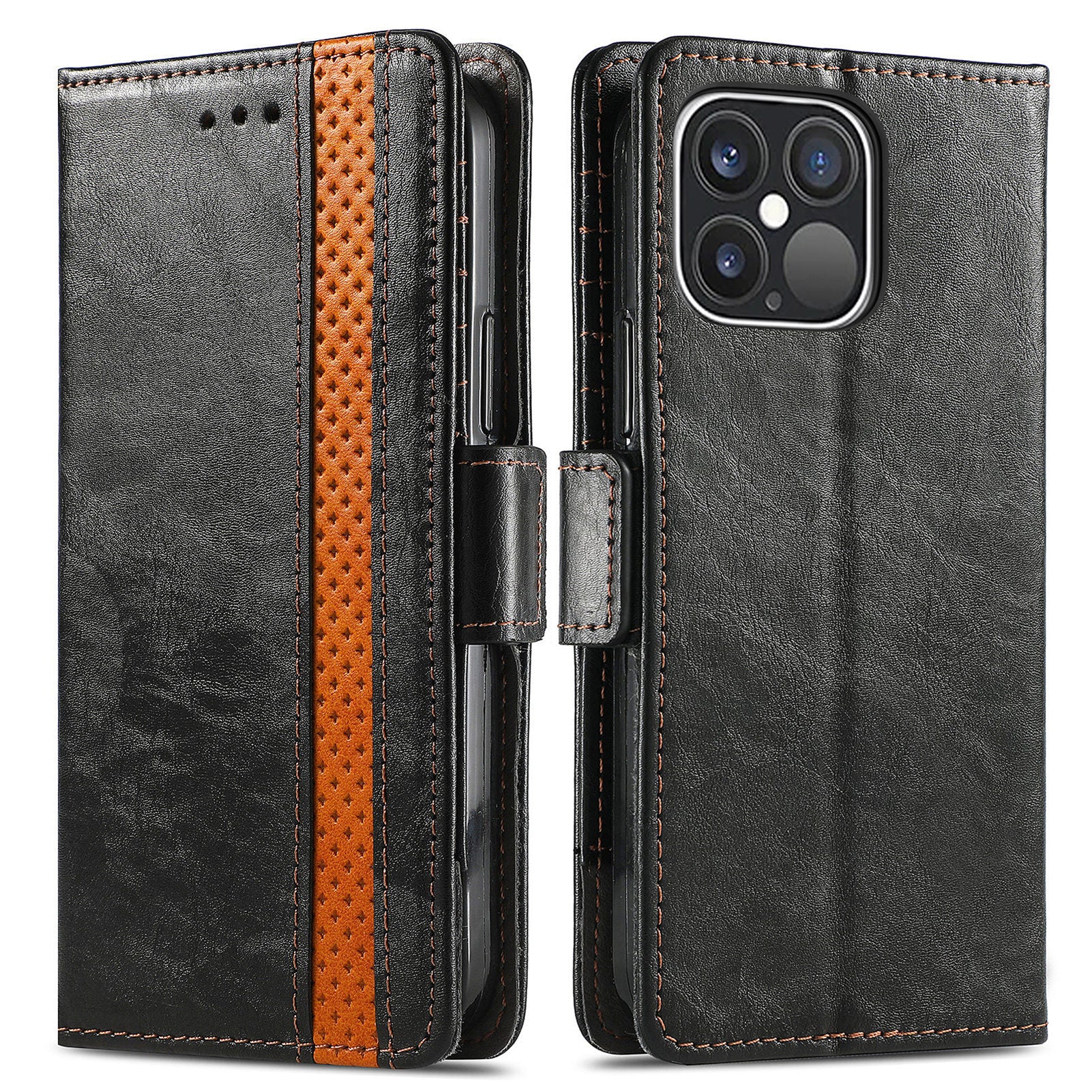 CASENEO 002 Series Business Style Splicing Leather Phone Case for iPhone 13 Pro Max 6.7 inch