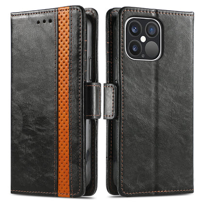 CASENEO 002 Series Business Style Splicing Leather Phone Case for iPhone 13 Pro Max 6.7 inch