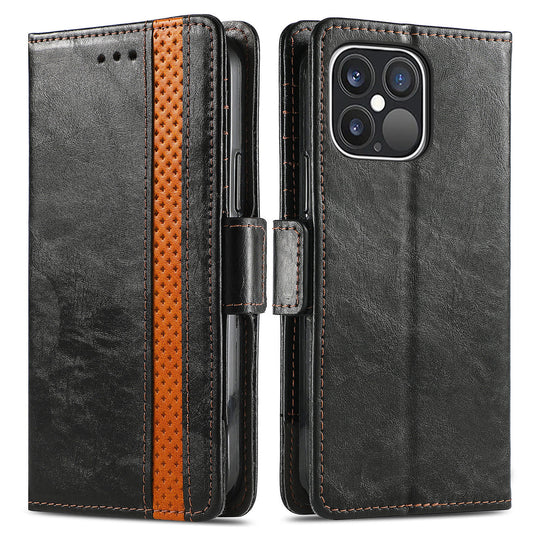 CASENEO 002 Series Business Style Splicing Leather Phone Case for iPhone 13 Pro Max 6.7 inch