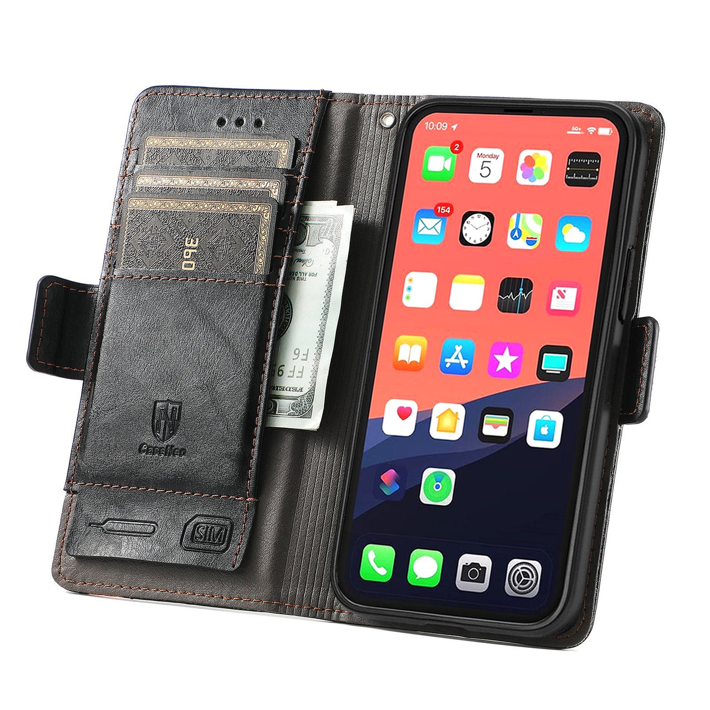 CASENEO 002 Series Business Style Splicing Leather Phone Case for iPhone 13 Pro Max 6.7 inch