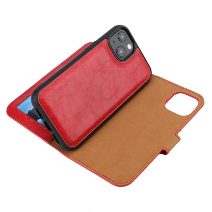 Crazy Horse Texture Detachable Leather Wallet Stand Design Phone Cover Case for iPhone 13 Pro 6.1 inch