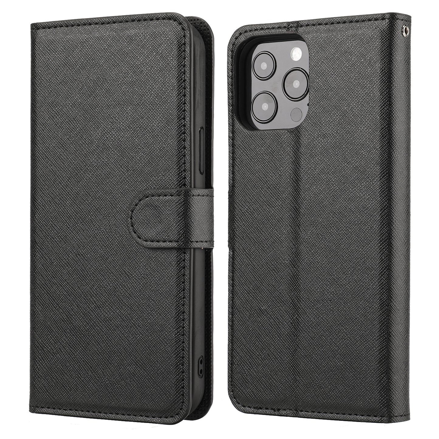 Cross Texture Wallet Stand Design Detachable Leather Phone Case Protector for iPhone 13 Pro 6.1 inch