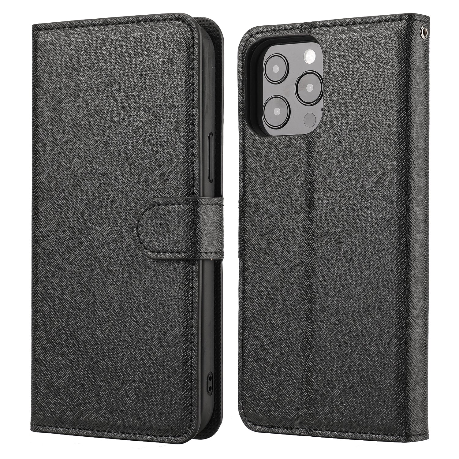 Cross Texture Wallet Stand Design Detachable Leather Phone Case Protector for iPhone 13 Pro 6.1 inch