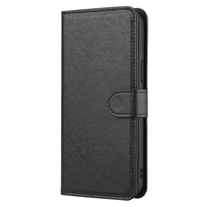 Cross Texture Wallet Stand Design Detachable Leather Phone Case Protector for iPhone 13 Pro 6.1 inch