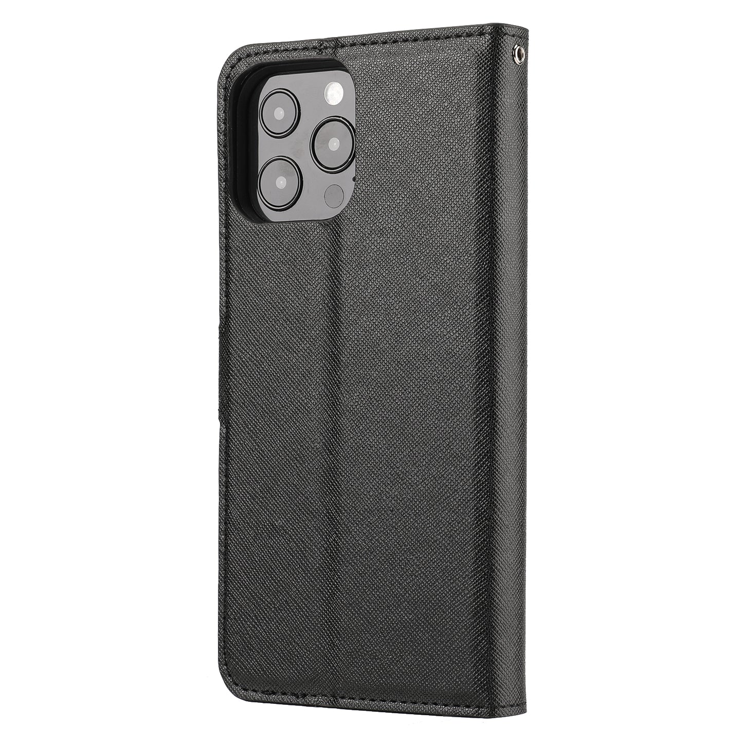 Cross Texture Wallet Stand Design Detachable Leather Phone Case Protector for iPhone 13 Pro 6.1 inch