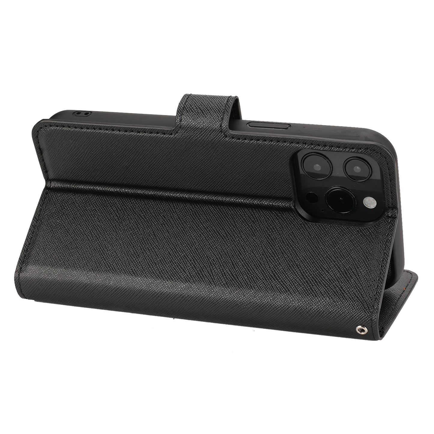 Cross Texture Wallet Stand Design Detachable Leather Phone Case Protector for iPhone 13 Pro 6.1 inch