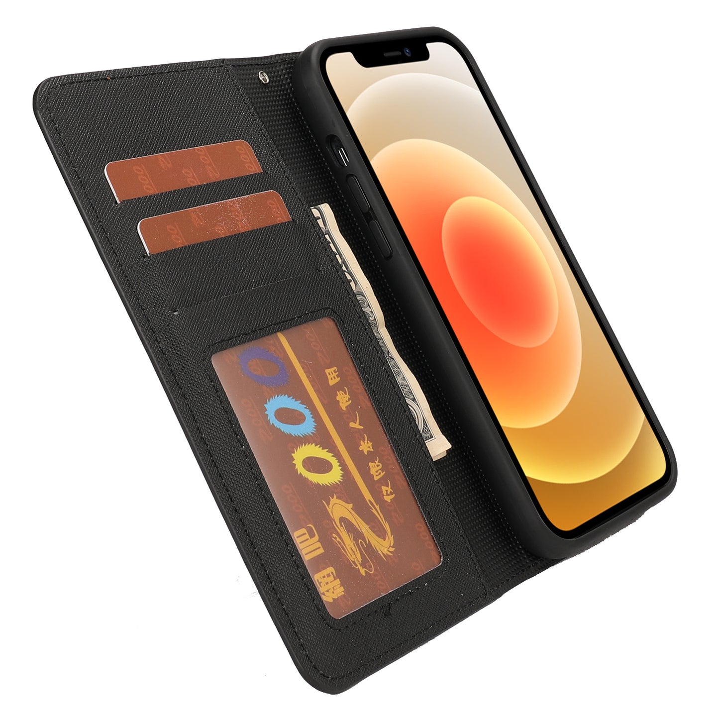 Cross Texture Wallet Stand Design Detachable Leather Phone Case Protector for iPhone 13 Pro 6.1 inch