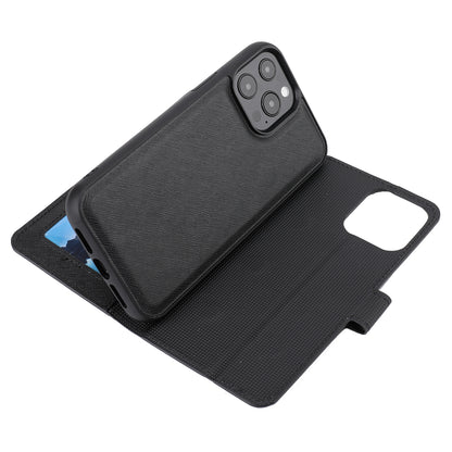 Cross Texture Wallet Stand Design Detachable Leather Phone Case Protector for iPhone 13 Pro 6.1 inch