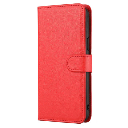 Cross Texture Wallet Stand Design Detachable Leather Phone Case Protector for iPhone 13 Pro 6.1 inch