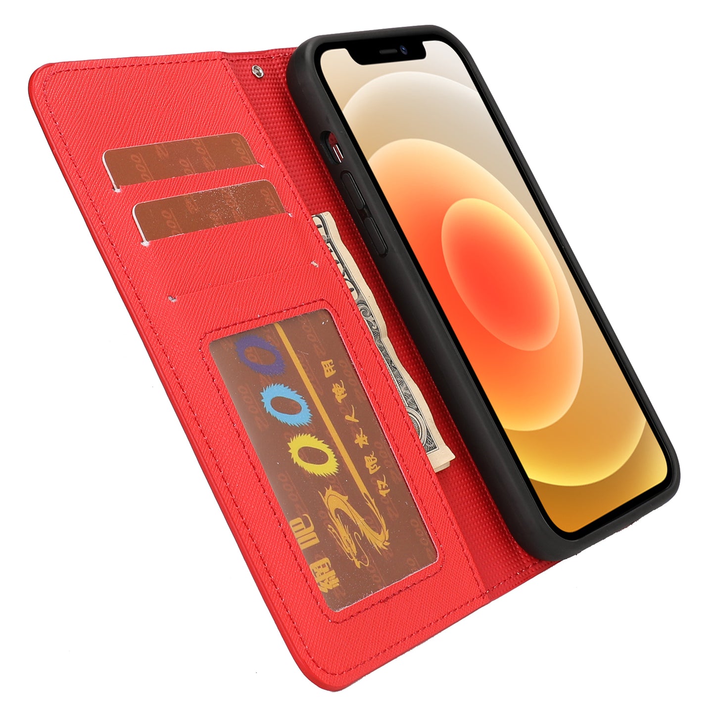 Cross Texture Wallet Stand Design Detachable Leather Phone Case Protector for iPhone 13 Pro 6.1 inch