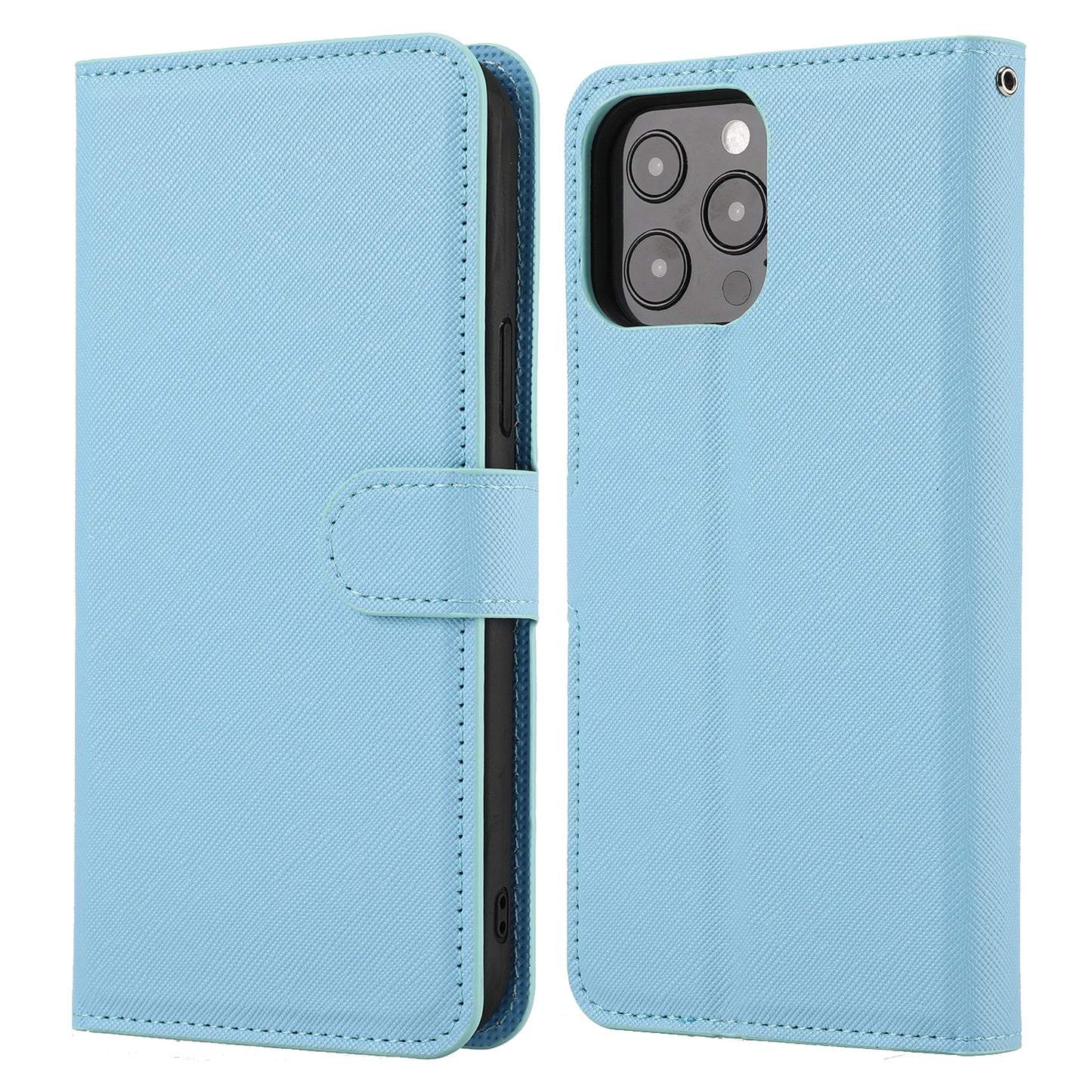 Cross Texture Wallet Stand Design Detachable Leather Phone Case Protector for iPhone 13 Pro 6.1 inch