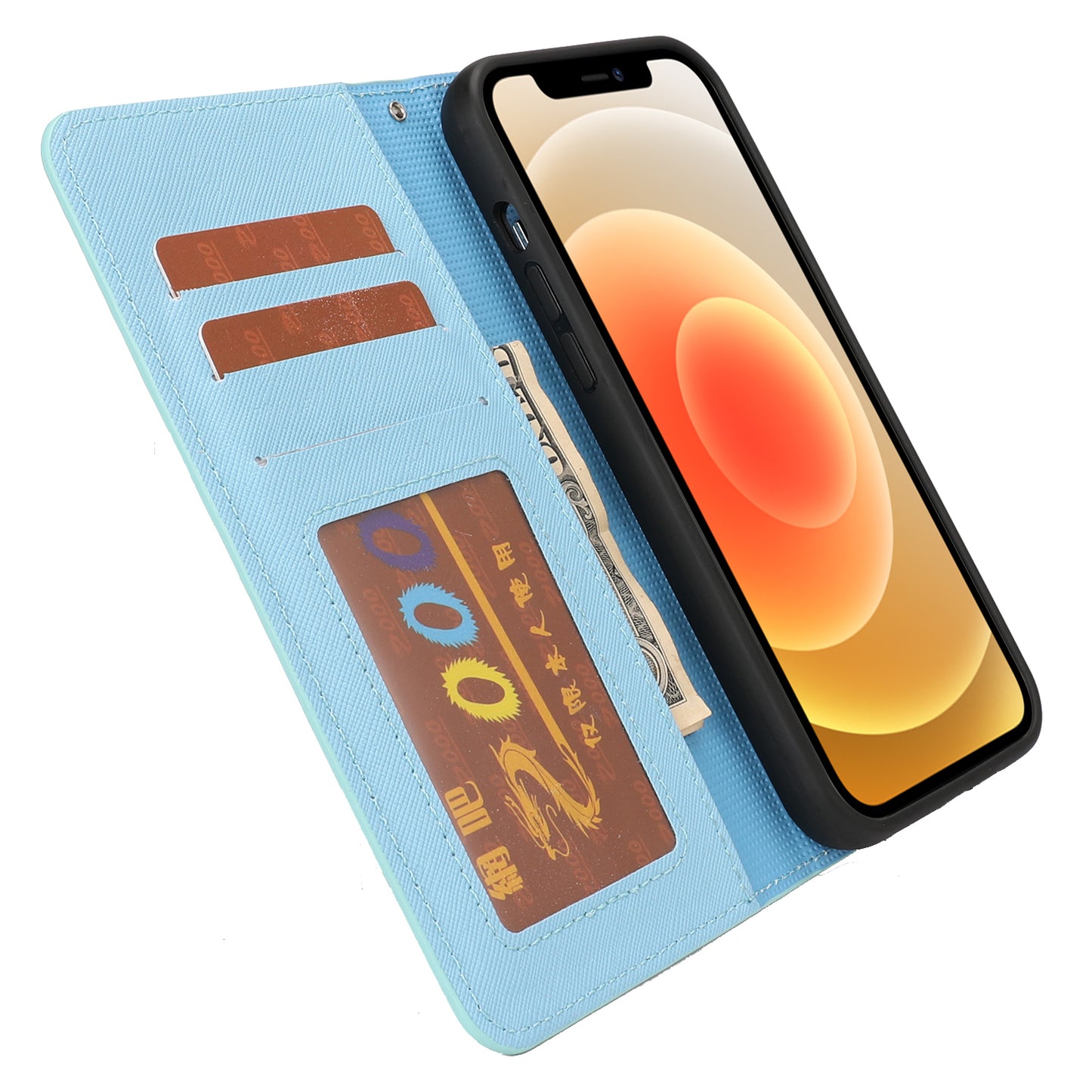 Cross Texture Wallet Stand Design Detachable Leather Phone Case Protector for iPhone 13 Pro 6.1 inch