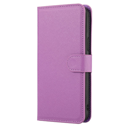 Cross Texture Wallet Stand Design Detachable Leather Phone Case Protector for iPhone 13 Pro 6.1 inch