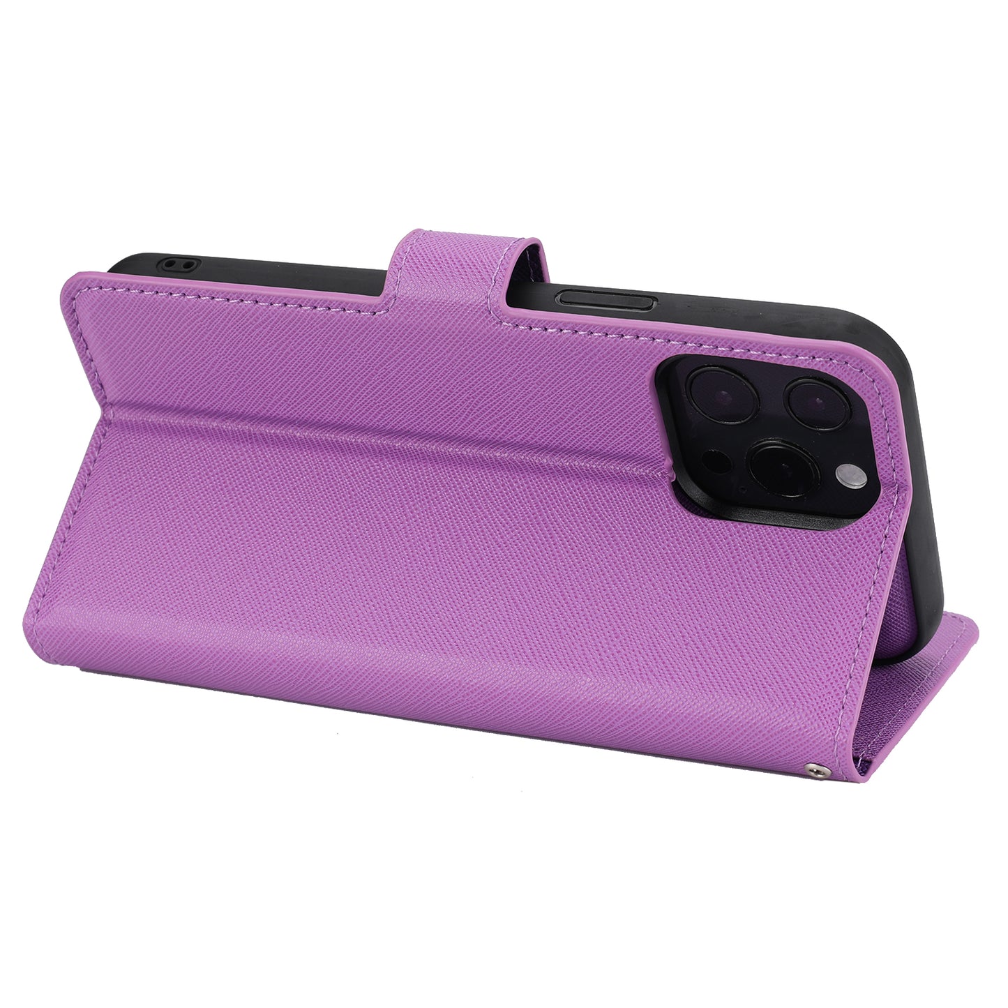 Cross Texture Wallet Stand Design Detachable Leather Phone Case Protector for iPhone 13 Pro 6.1 inch