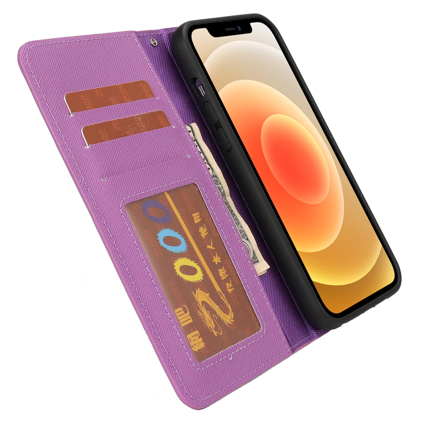 Cross Texture Wallet Stand Design Detachable Leather Phone Case Protector for iPhone 13 Pro 6.1 inch