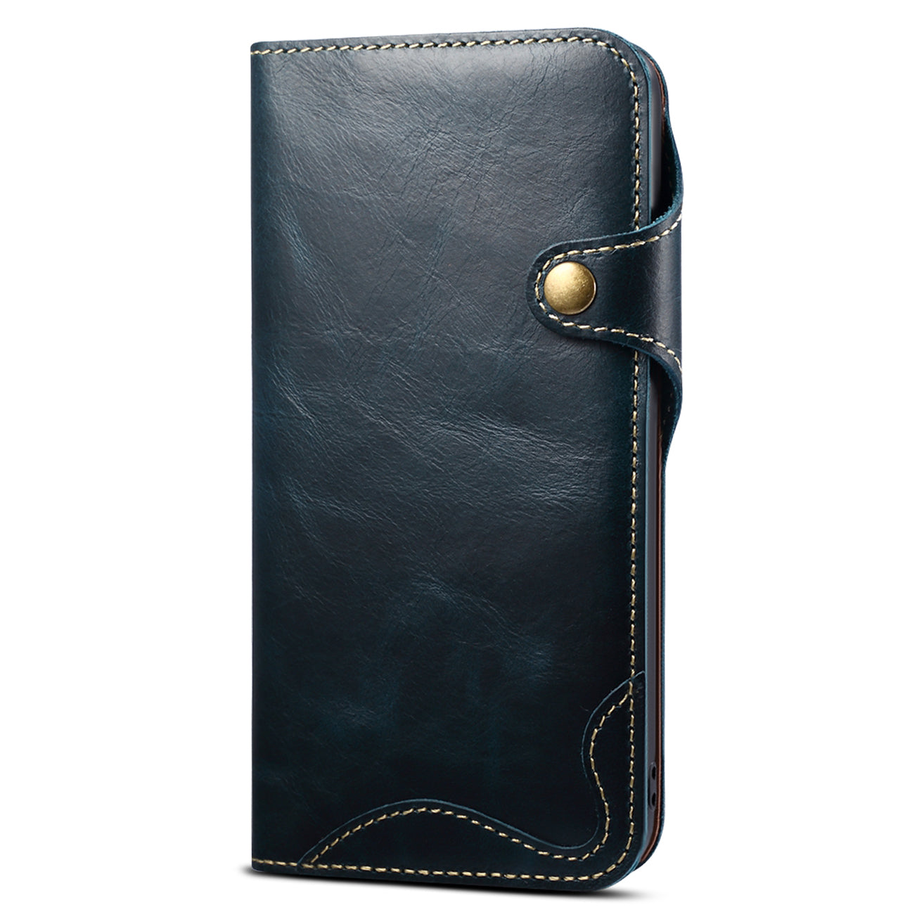 Full Protective Genuine Leather Wallet Phone Shell Cover with Lanyard for iPhone 13 Pro 6.1 inch