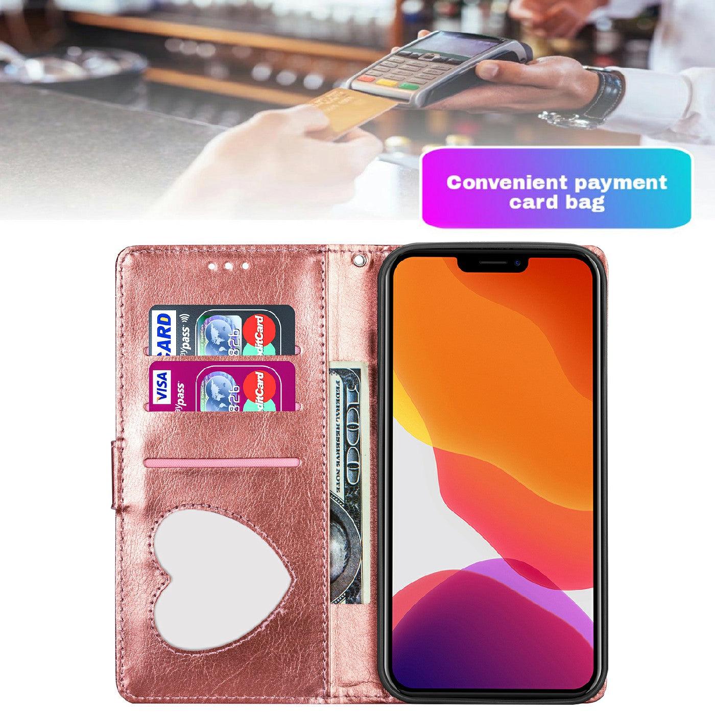 Glitter Sequins Wrist Strap Zipper Pocket Wallet Flip Leather Phone Case with Stand for iPhone 13 Pro Max 6.7 inch