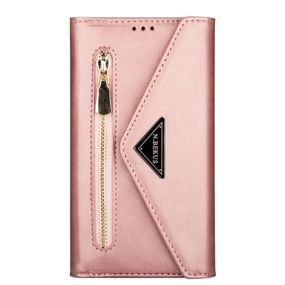 Leather Zipper Wallet Strap Design Full Protection Phone Case with Stand for iPhone 13 Pro 6.1 inch