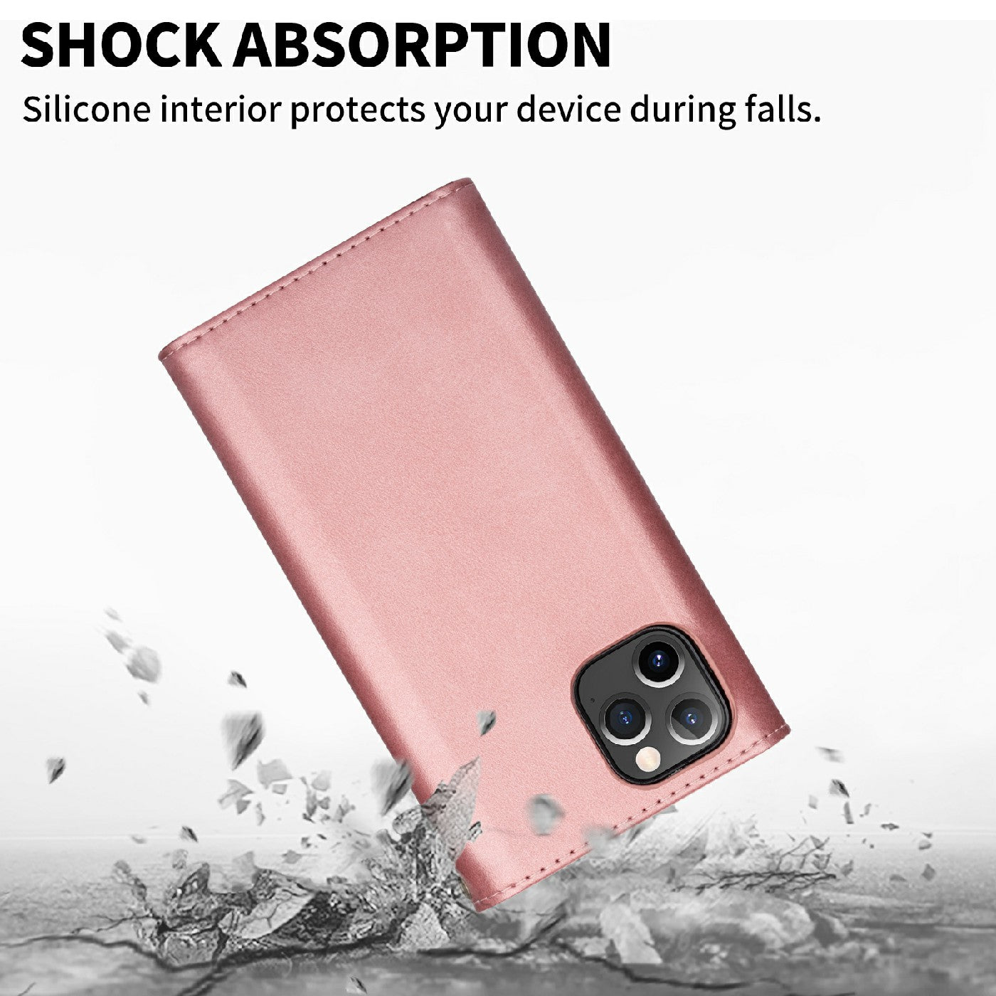 Skin Feeling Stylish Leather Zipper Wallet Stand Phone Case with Two Straps for iPhone 13 Pro Max 6.7 inch