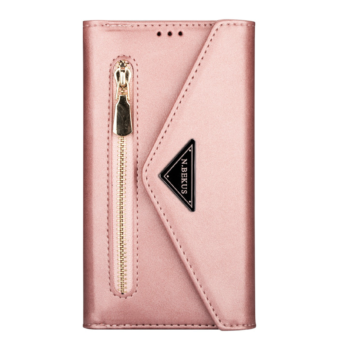 Skin Feeling Stylish Leather Zipper Wallet Stand Phone Case with Two Straps for iPhone 13 Pro Max 6.7 inch