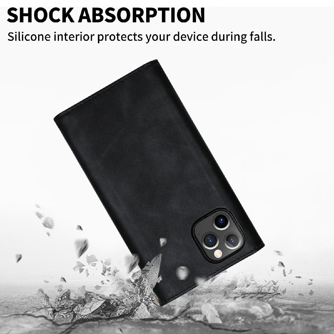 Skin Feeling Stylish Leather Zipper Wallet Stand Phone Case with Two Straps for iPhone 13 Pro Max 6.7 inch