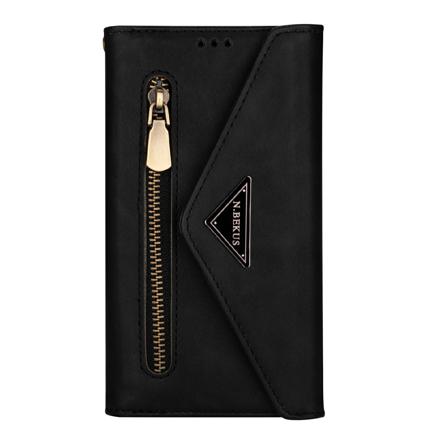 Skin Feeling Stylish Leather Zipper Wallet Stand Phone Case with Two Straps for iPhone 13 Pro Max 6.7 inch