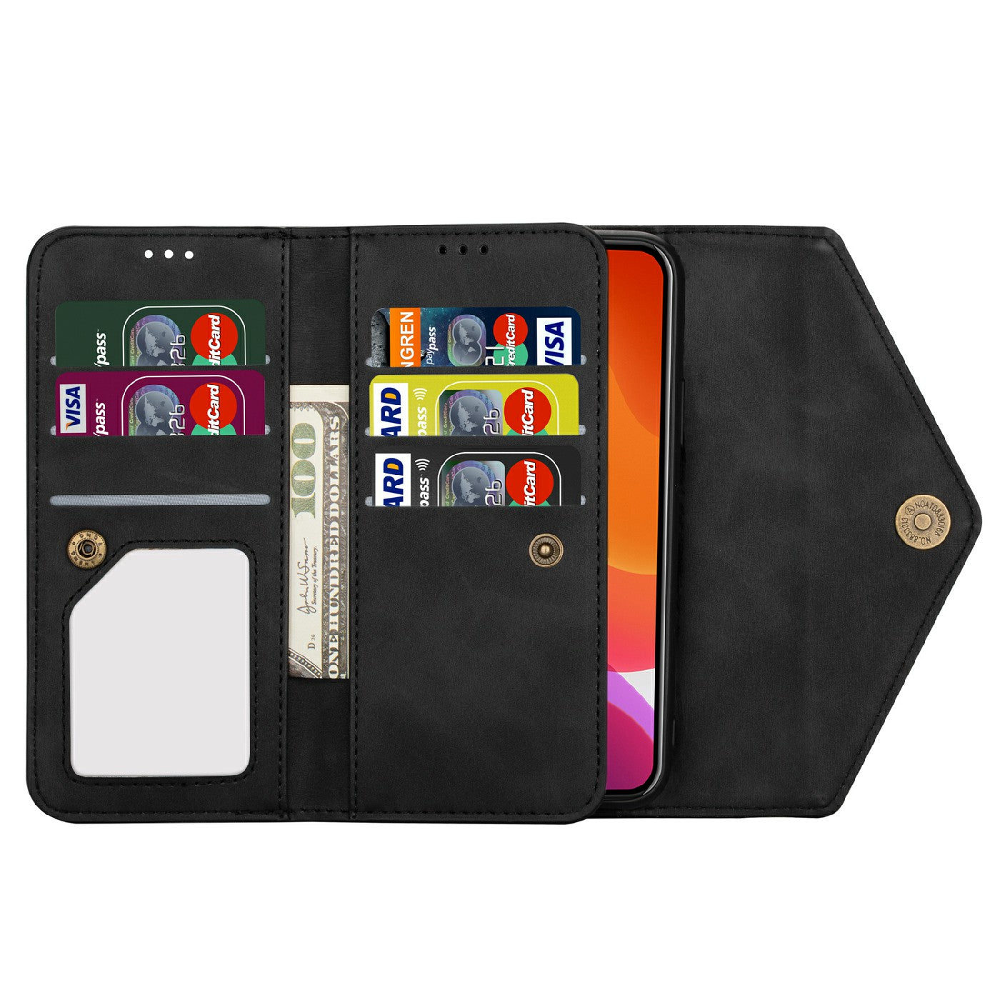 Skin Feeling Stylish Leather Zipper Wallet Stand Phone Case with Two Straps for iPhone 13 Pro Max 6.7 inch