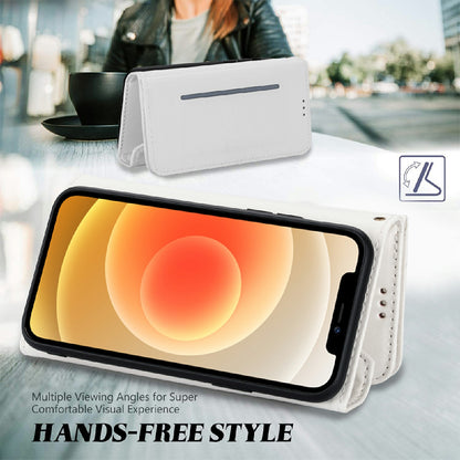 Skin Feeling Stylish Leather Zipper Wallet Stand Phone Case with Two Straps for iPhone 13 Pro Max 6.7 inch