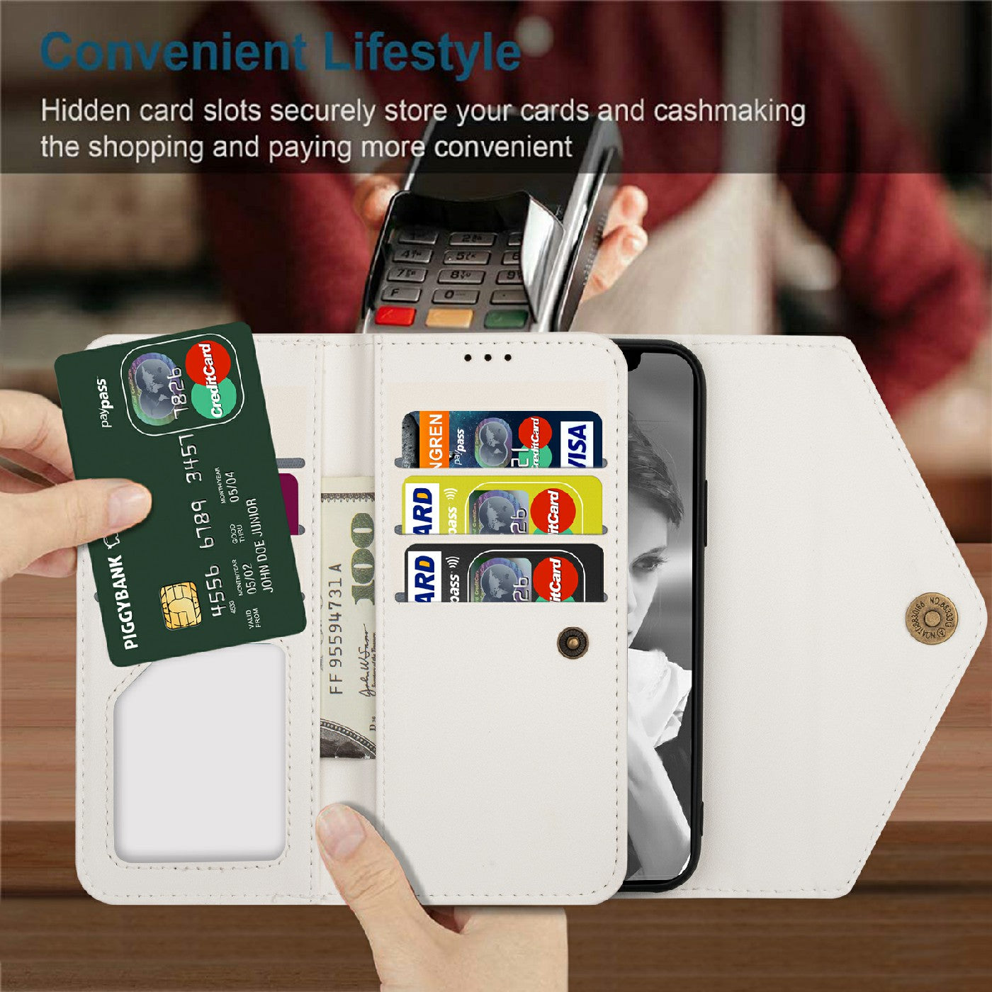 Skin Feeling Stylish Leather Zipper Wallet Stand Phone Case with Two Straps for iPhone 13 Pro Max 6.7 inch