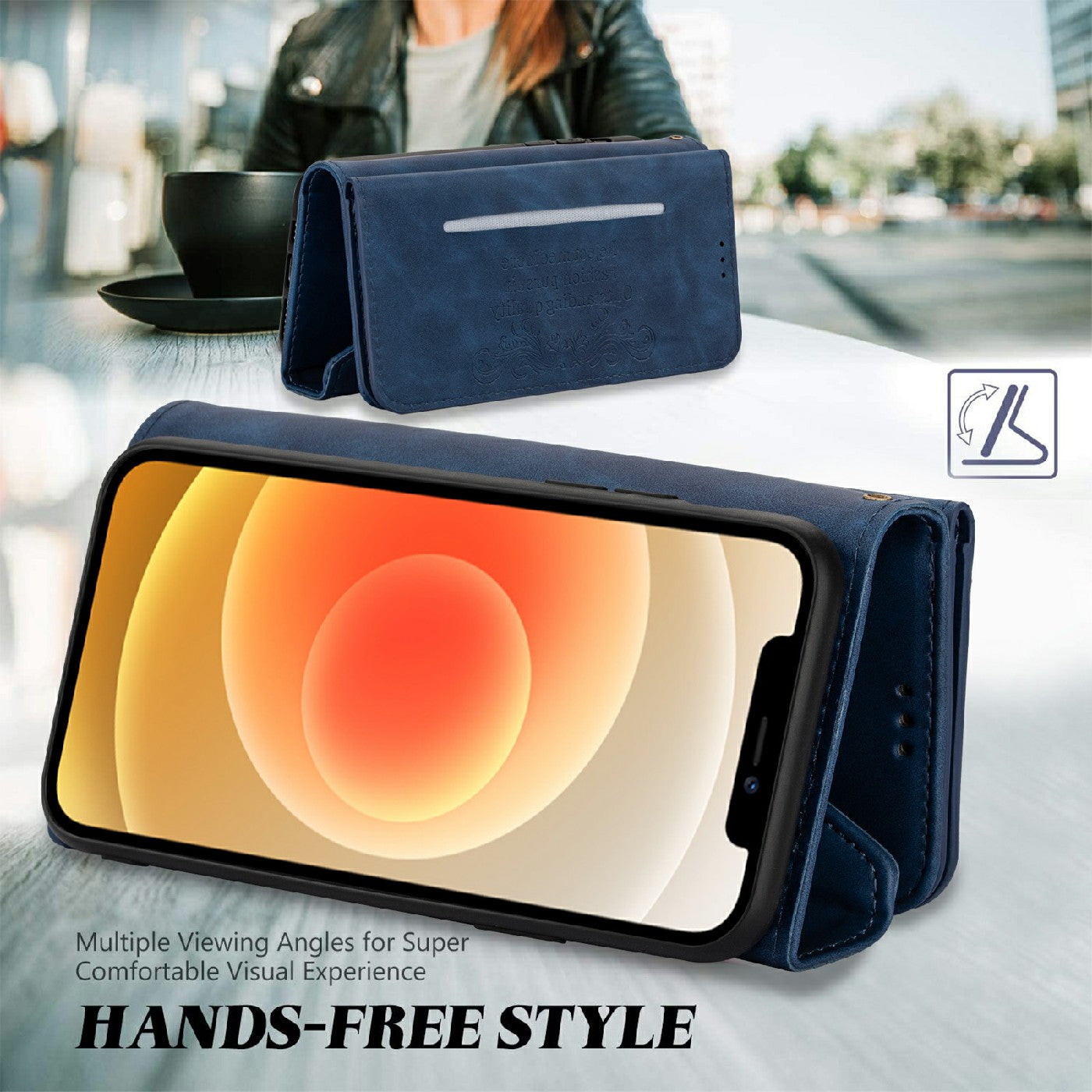Skin Feeling Stylish Leather Zipper Wallet Stand Phone Case with Two Straps for iPhone 13 Pro Max 6.7 inch