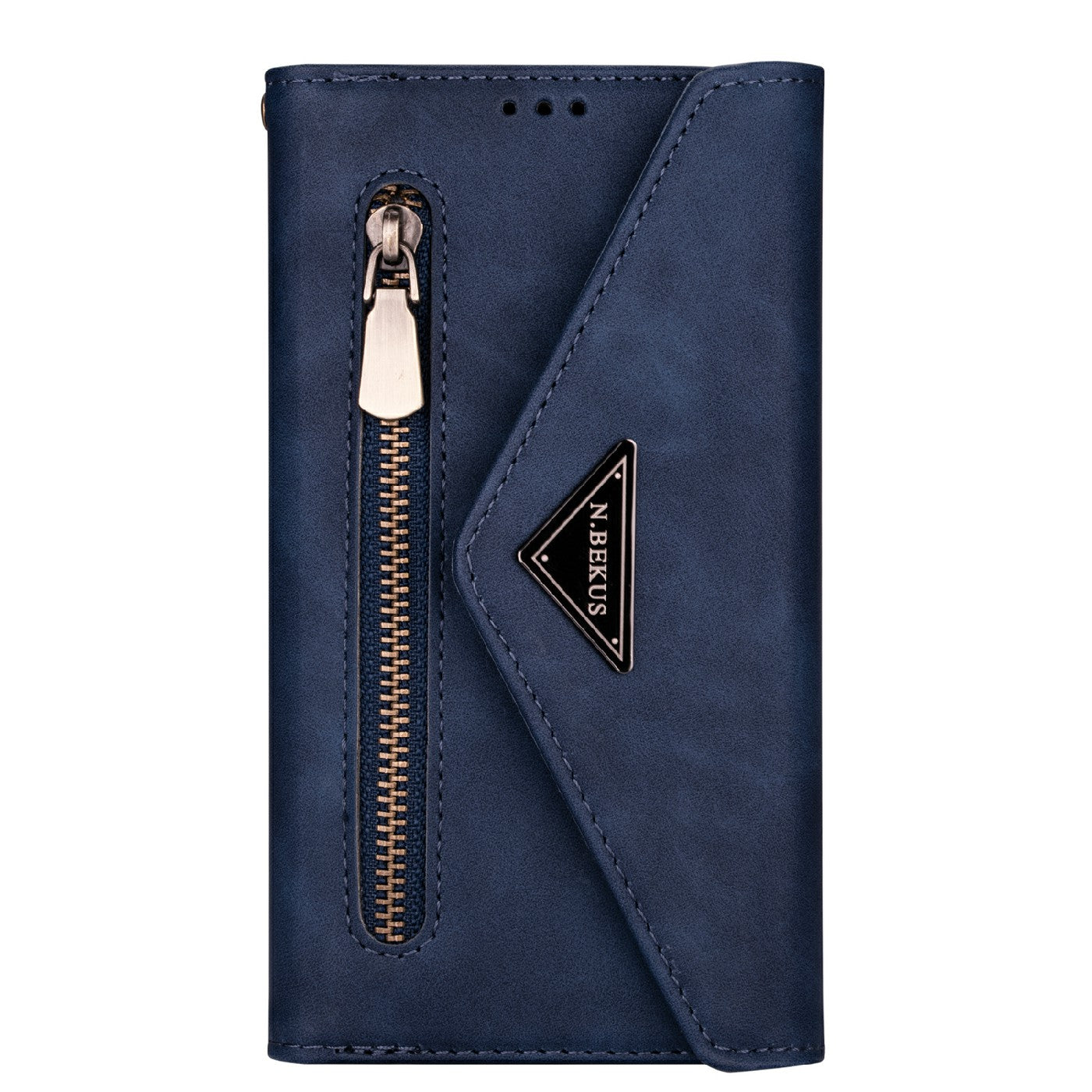 Skin Feeling Stylish Leather Zipper Wallet Stand Phone Case with Two Straps for iPhone 13 Pro Max 6.7 inch