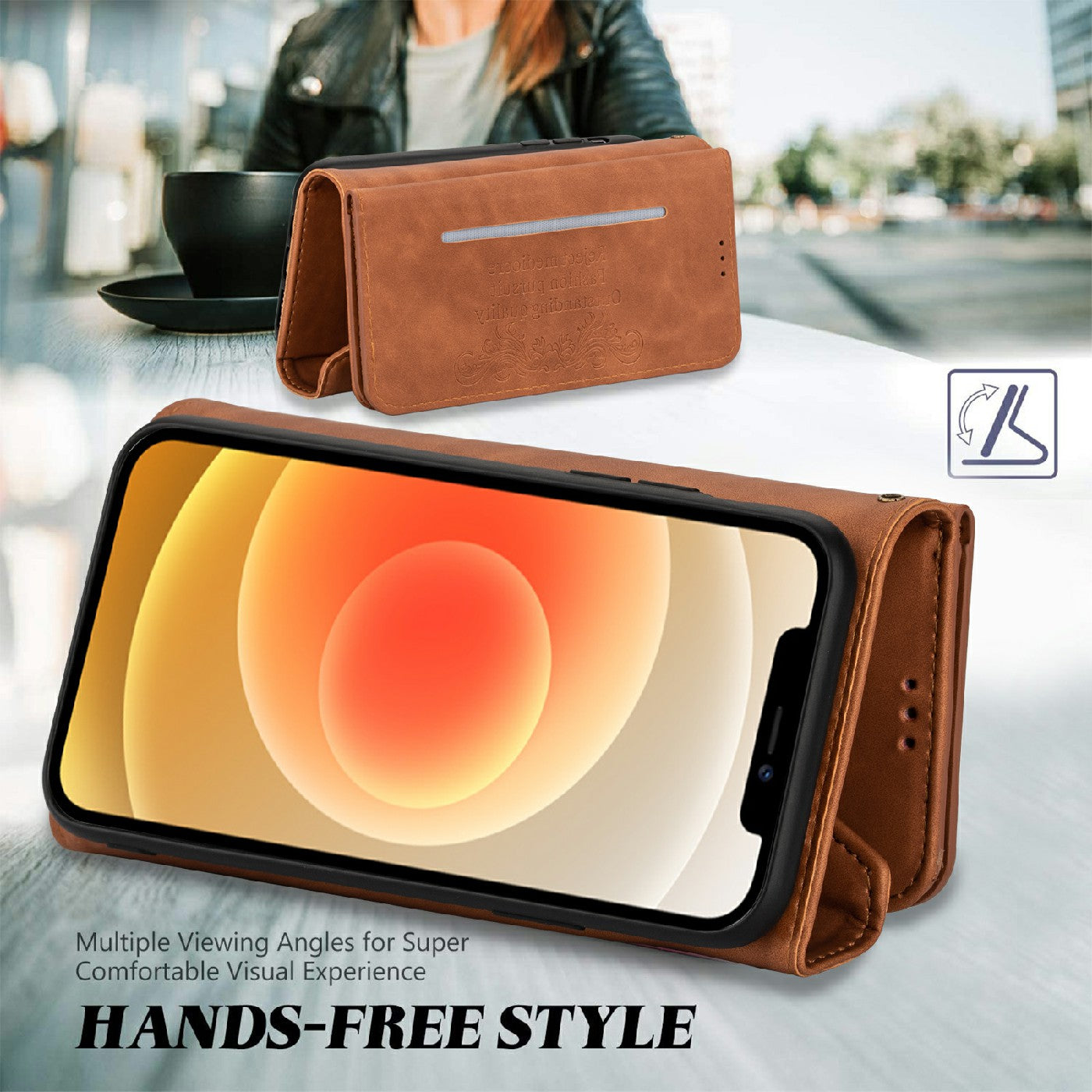 Skin Feeling Stylish Leather Zipper Wallet Stand Phone Case with Two Straps for iPhone 13 Pro Max 6.7 inch