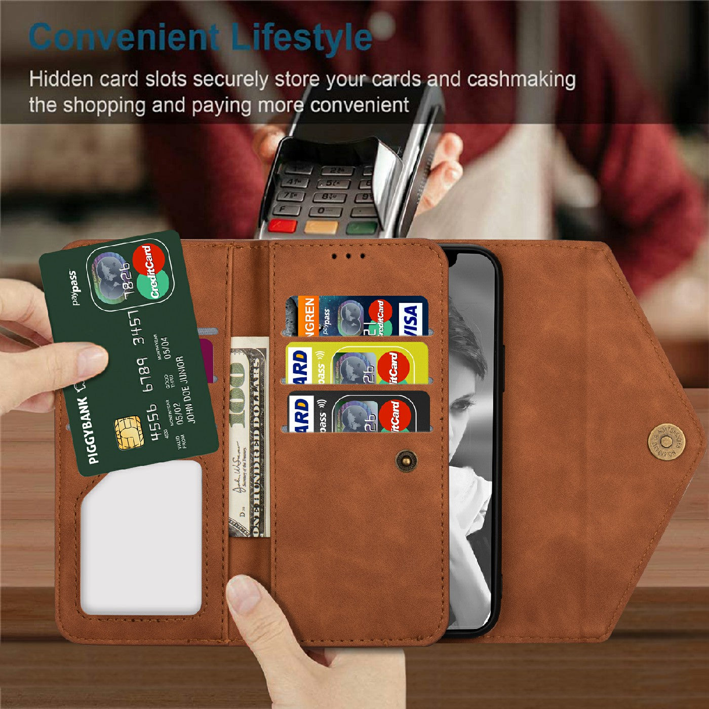 Skin Feeling Stylish Leather Zipper Wallet Stand Phone Case with Two Straps for iPhone 13 Pro Max 6.7 inch