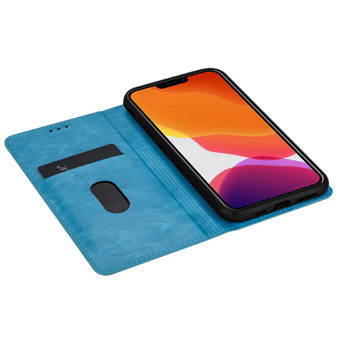 Ultra-thin Flash Powder PU Leather Protective Stand Case Cover with Card Holder for iPhone 13 Pro 6.1 inch