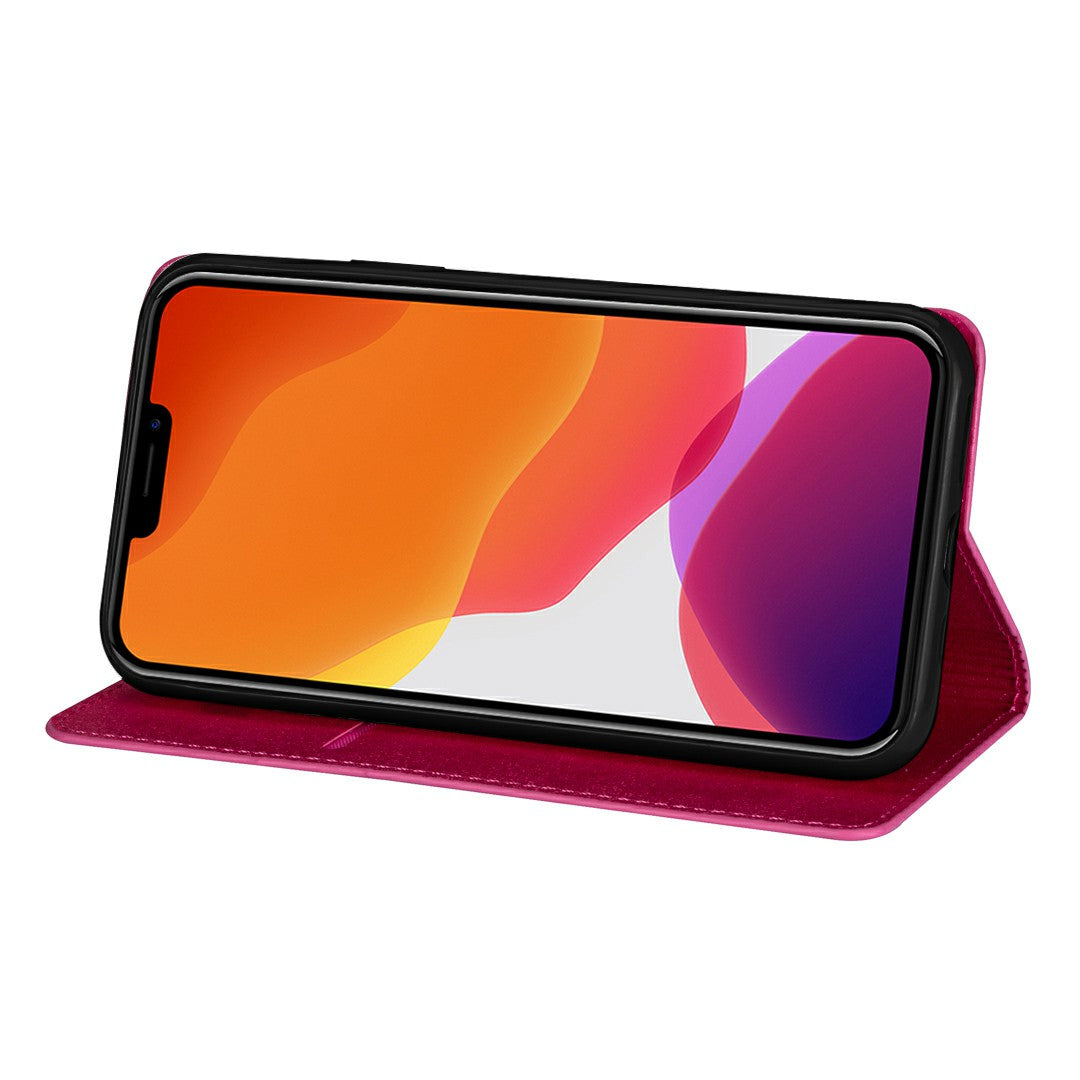 Ultra-thin Flash Powder PU Leather Protective Stand Case Cover with Card Holder for iPhone 13 Pro 6.1 inch