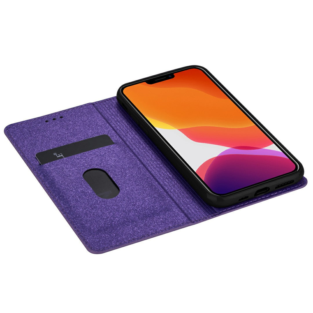 Ultra-thin Glitter Powder PU Leather Phone Stand Case Cover for iPhone 13 Pro Max 6.7 inch