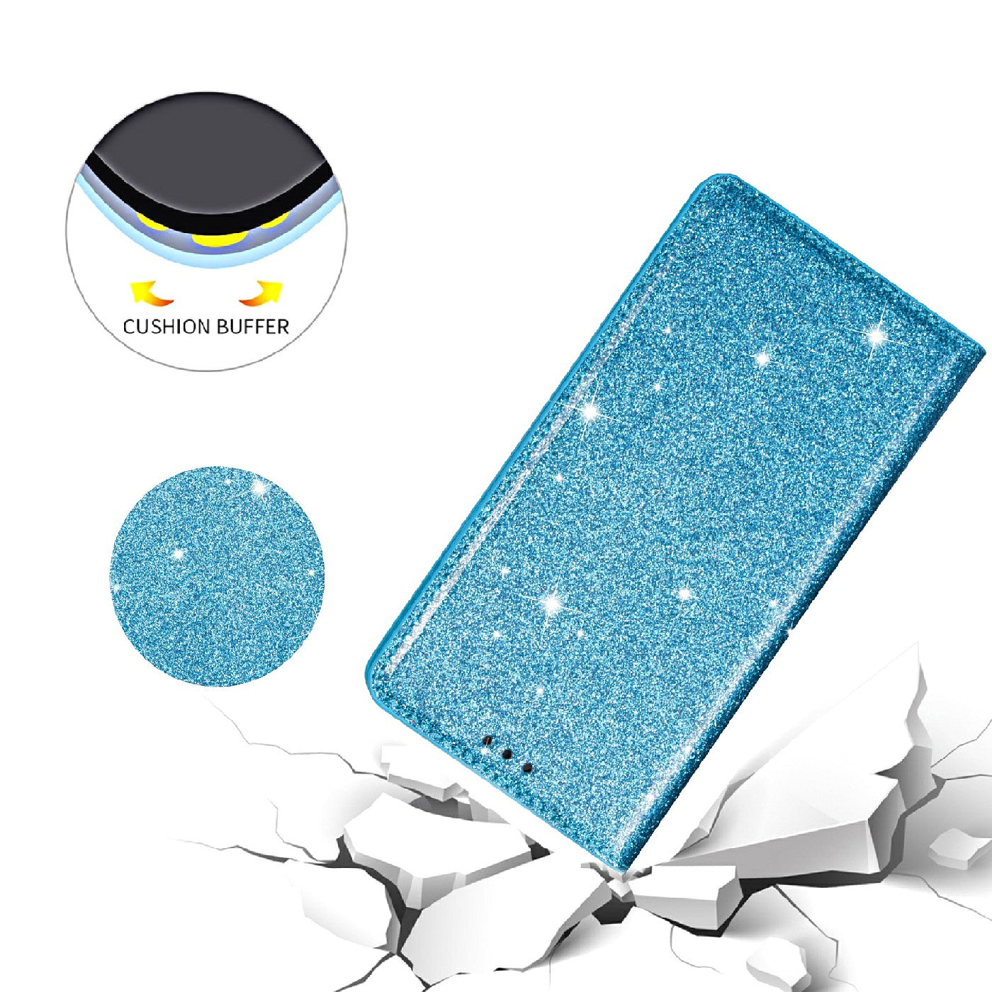 Ultra-thin Glitter Powder PU Leather Phone Stand Case Cover for iPhone 13 Pro Max 6.7 inch
