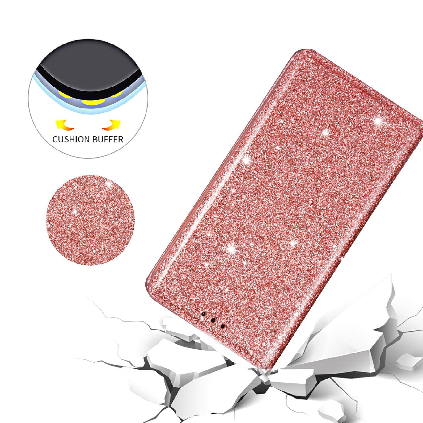 Ultra-thin Glitter Powder PU Leather Phone Stand Case Cover for iPhone 13 Pro Max 6.7 inch