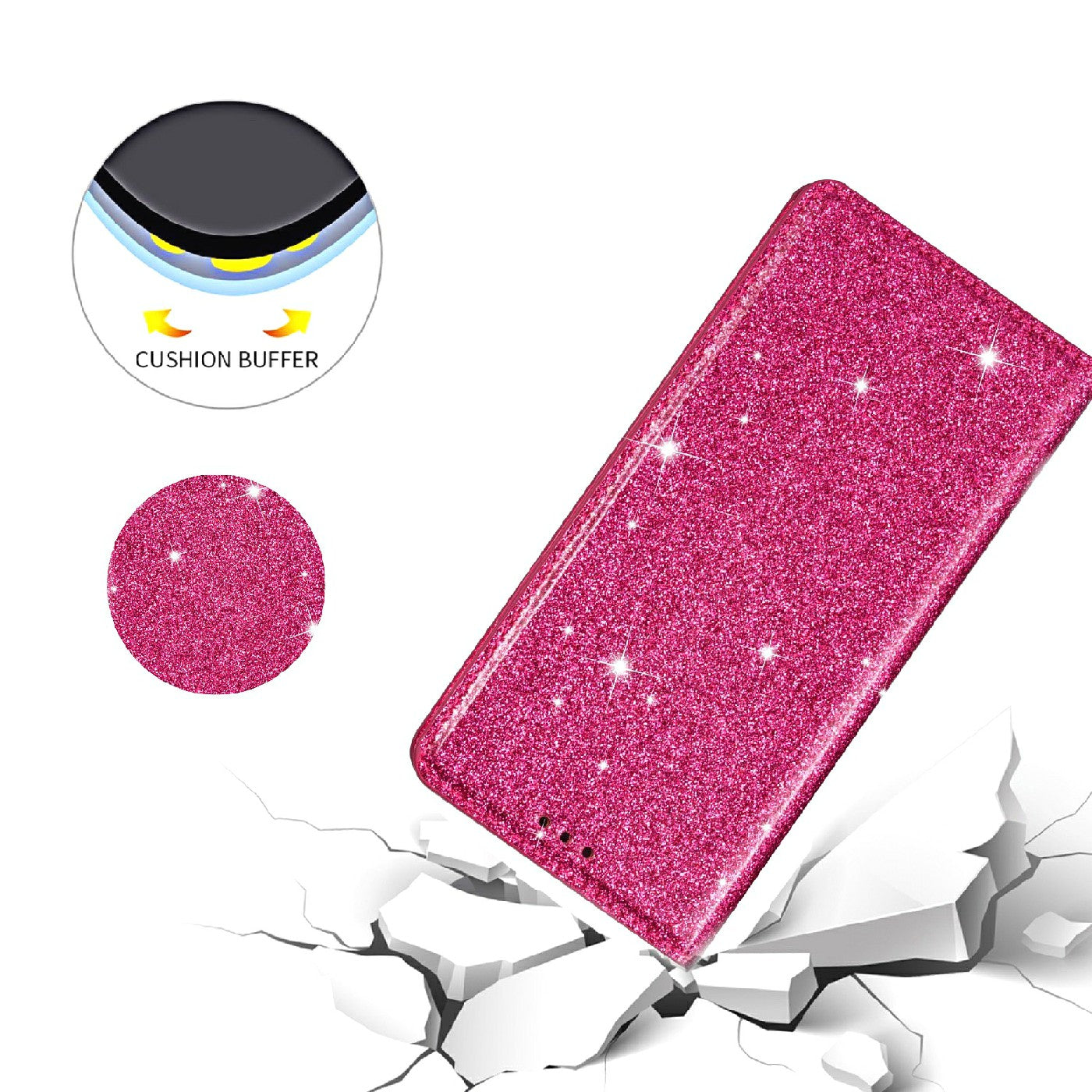 Ultra-thin Glitter Powder PU Leather Phone Stand Case Cover for iPhone 13 Pro Max 6.7 inch
