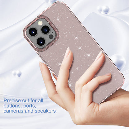 GW18 Shiny Glitter Sparkle Powder Clear TPU Soft Phone Case for iPhone 13 Pro Max 6.7 inch